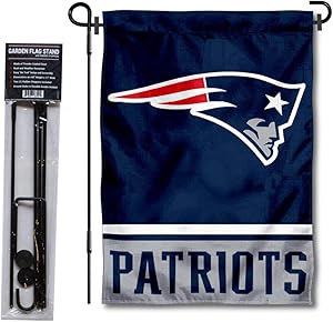 WinCraft New England Patriots Garden Flag with Stand Holder