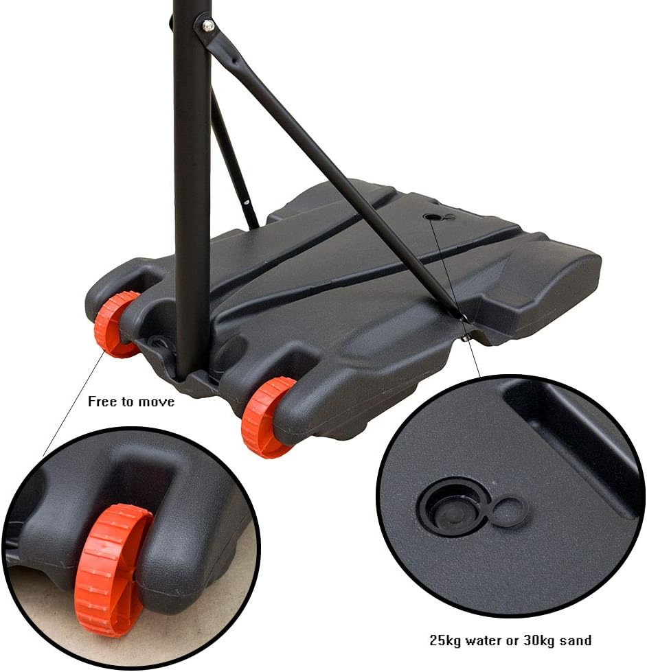 HaoKang Portable Basketball Hoop Height Adjustable System w/Wheels, Outdoor with 28”  Background for Children : Sports & Outdoors