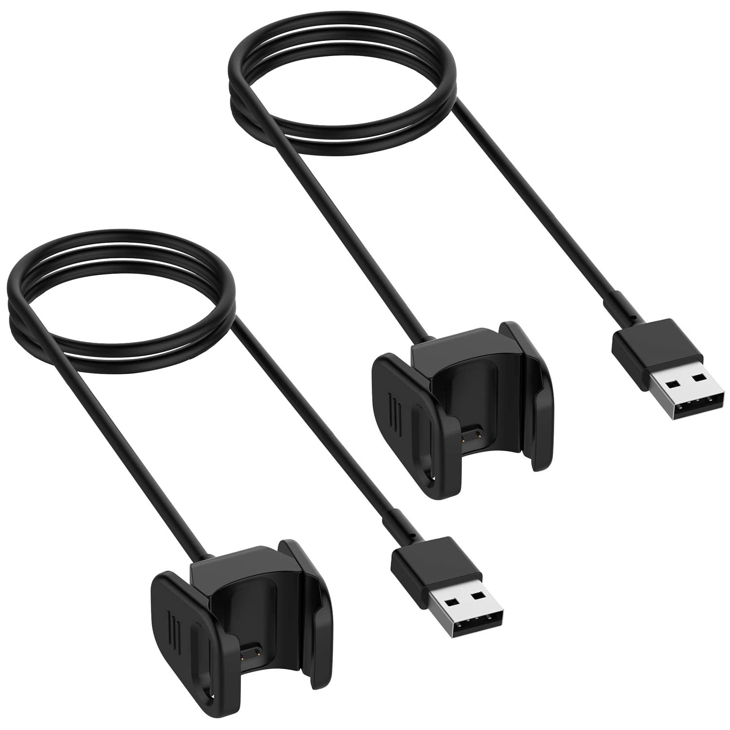 Photo 1 of Kissmart Charger for Fitbit Charge 3, Replacement USB Charging Cable Clip Cord Dock Stand for Fitbit Charge 3 Fitness Tracker [2-Pack, 1m/3.3ft]