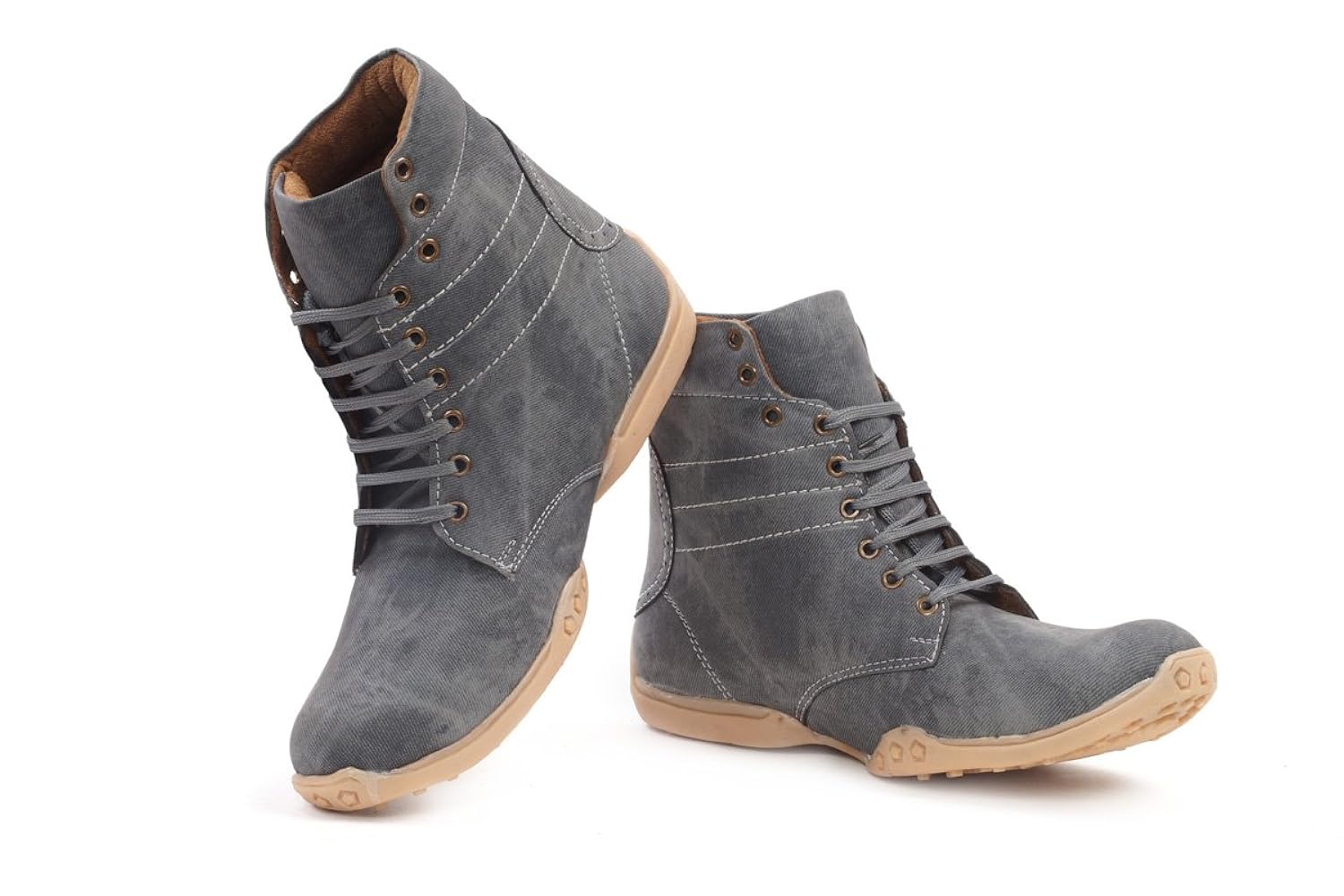 bacca bucci men grey canvas boots