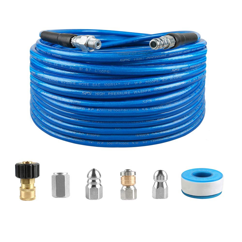 High Pressure Washer Sewer Jetter Kit50 FT 3000 PSI Drain Cleaning