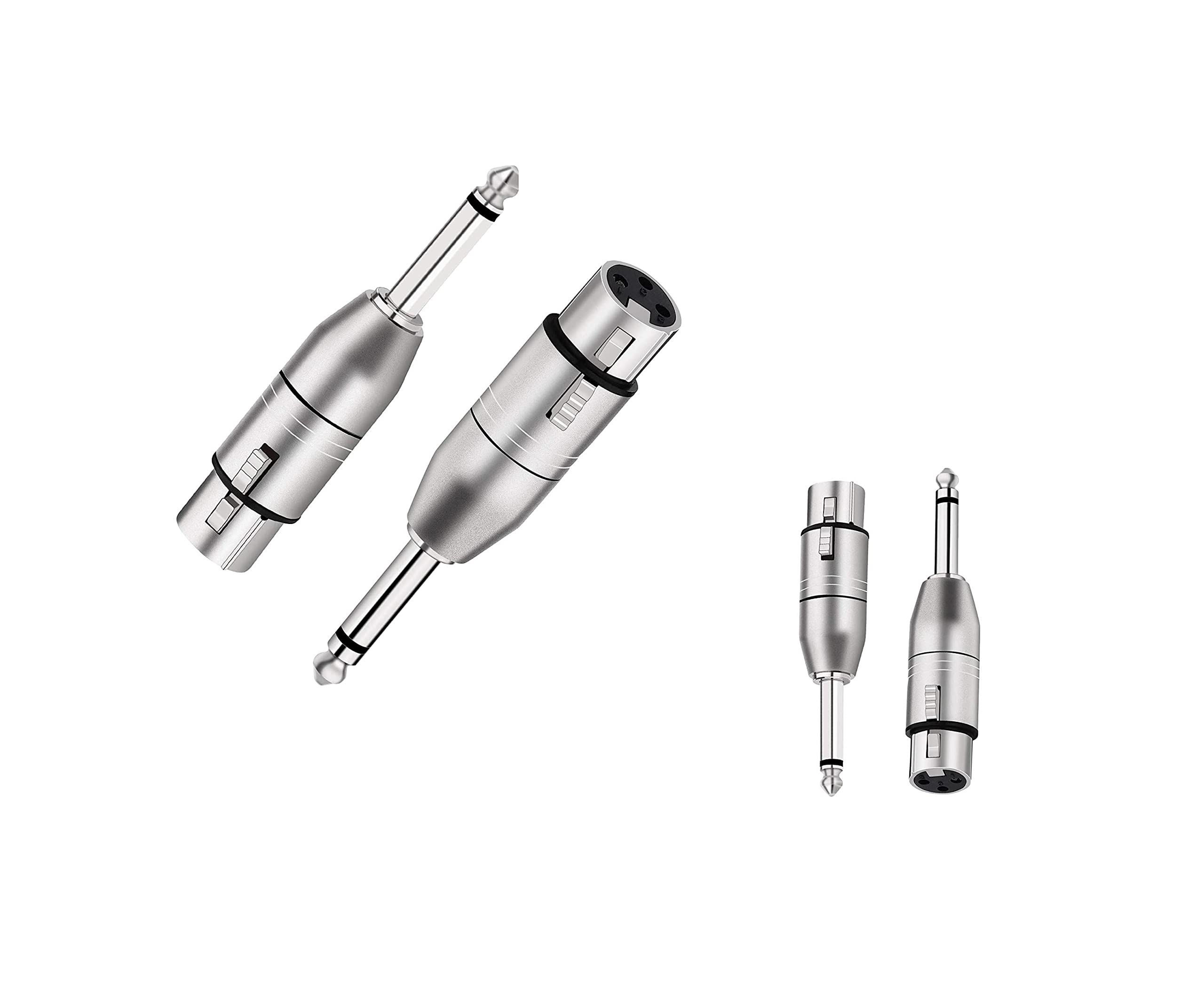 Mr. Gadget's Solutions XLR to Jack TRS Adapter, Balanced Female XLR to Quarter Inch 6.35mm Male Adapters - 2 Pack