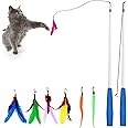 Smokey's Stash Interactive Cat Toy Wand 2pc Cat Fishing Pole Cat Toy for Indoor Cats with Feather and Funny Toy Refills to Drive Kittens Crazy
