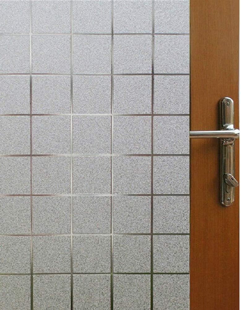 35.5-by-78.7 Inches Decorative Static Cling Frosted Glass Film Stained Privacy Non-Adhesive White Glass Window Film Heat Control UV Anti Removable Window Film