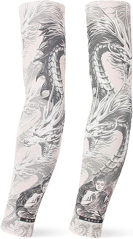 Amazon Com Liuhua Tattoo Arm Sleeves Temporary Uv Protection Cooling Basketball Shooter Women S Cycling Warmers Running Football B Home Kitchen