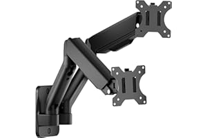 monTEK Dual Monitor Wall Mount for 17 to 32 inch Flat/Curved Screens, Each Holds to 19.8 lbs, Full Motion Adjustable Mechanic