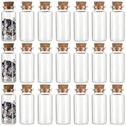 CRASPIRE 24Pcs Small Glass Bottles with Cork