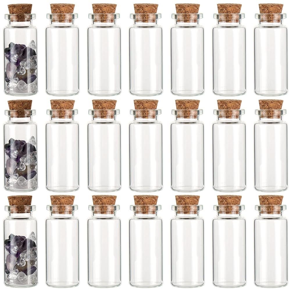 CRASPIRE 24Pcs Small Glass Bottles with Cork