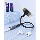 2-in-1 Lightning & USB-C to 3.5 mm Headphone Jack Adapter?Apple MFi Certified? iPhone/Type C to Aux Female Audio Adapter Hi-Fi Sound Quality Compatible with iPhone 16/15/14/13/iPad/Samsung Galaxy