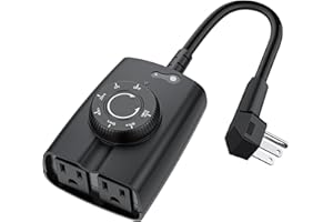 G-Homa Dusk to Dawn Outdoor Timer for Light Sensor Timer Waterproof 2 Grounded Outlets Timers for Christmas Light, 15A 1/2HP, CSA Listed (Turns on After Dusk)
