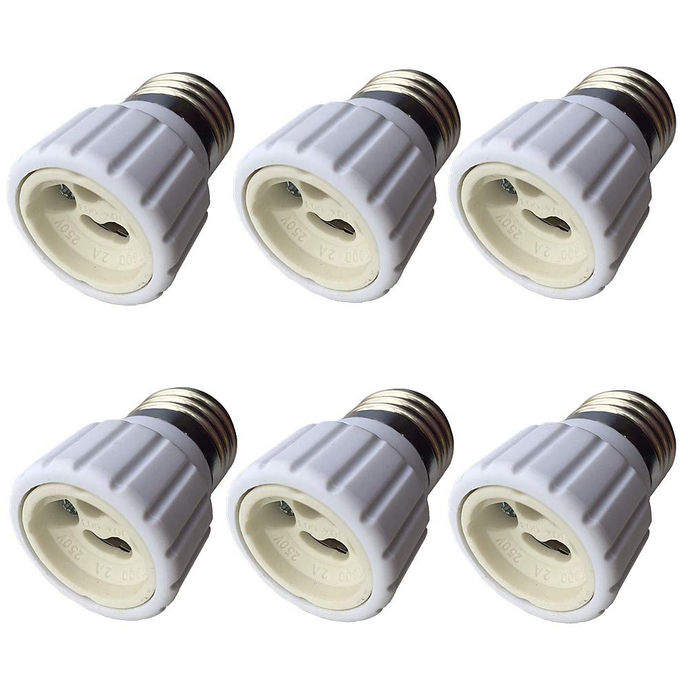 DZYDZR 6 Pack E27 to GU10 Light Bulb Converter Lamp Holder Socket Adapter Flame Retardant Material