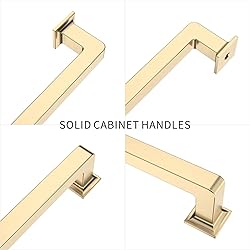 9BUILD 6 Pack 3 Inch Cabinet Handles Brushed Brass