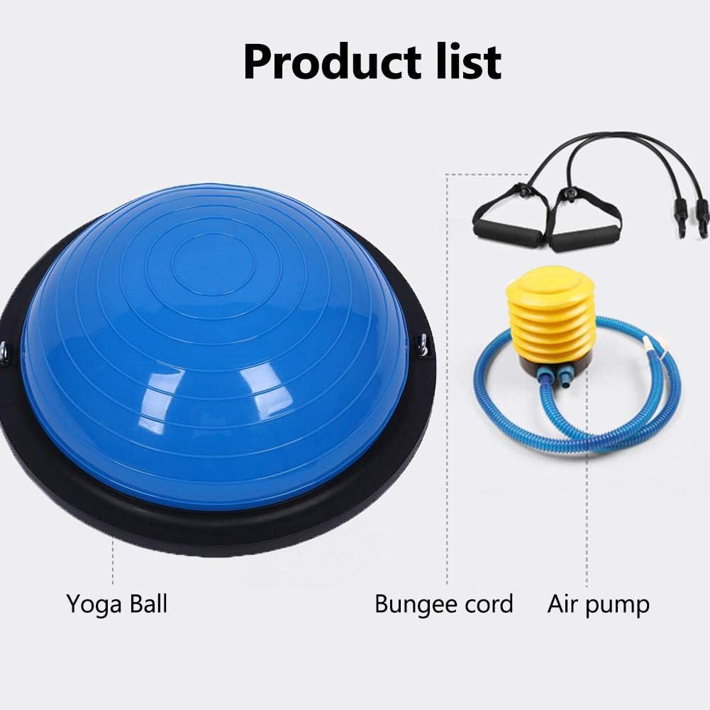 Auveach Balance Ball Trainer 46cm with Resistance Bands and Foot Pump Thickened Yoga Exercise Ball for Pilates Fitness Home Training for Women Teenager Blue - Image 5