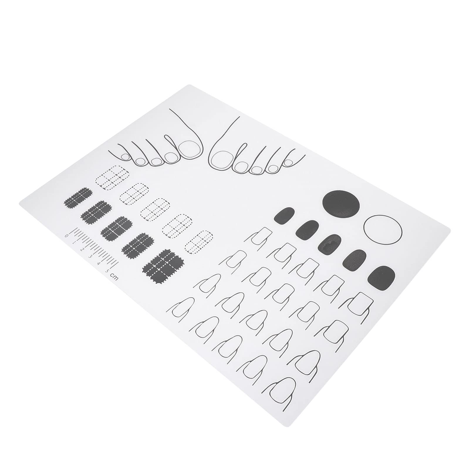 Lurrose Nail Art Stamping Mats Silicone Nail Training Mat Trainer Sheet for Application Practice