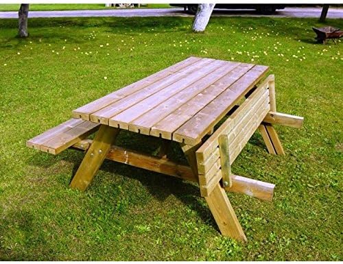 FOREST STYLE Mesa Picnic con Bancos abatibles L.180x70XH76cm, ESP ...