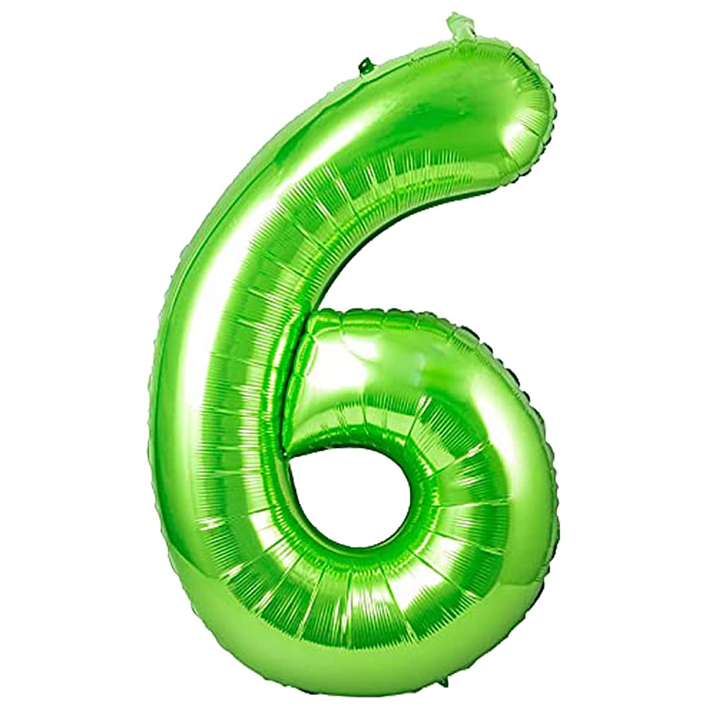 Unisun Green Balloon Number 6, 40inch Giant Helium Foil Number 0 to 9 Age Balloon for Birthday Party,Wedding, Bridal Shower Engagement Photo Shoot, Anniversary (Green | 6)