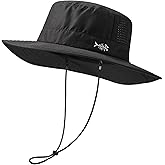BASSDASH UPF 50+ Water-Resistant Fishing Bucket Hat with Laser Perforated Mesh Adjustable for Men Women Outdoor Hiking