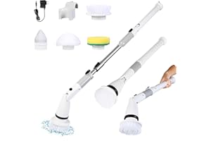 Mrupoo Electric Spin Scrubber,120Mins Shower Scrubber with 4000mAh Battery Capacity,Efficient Electric Shower Cleaner Brush up 520RPM Speed, Adjustable Extension Handle and 4 Replaceable Brush Heads