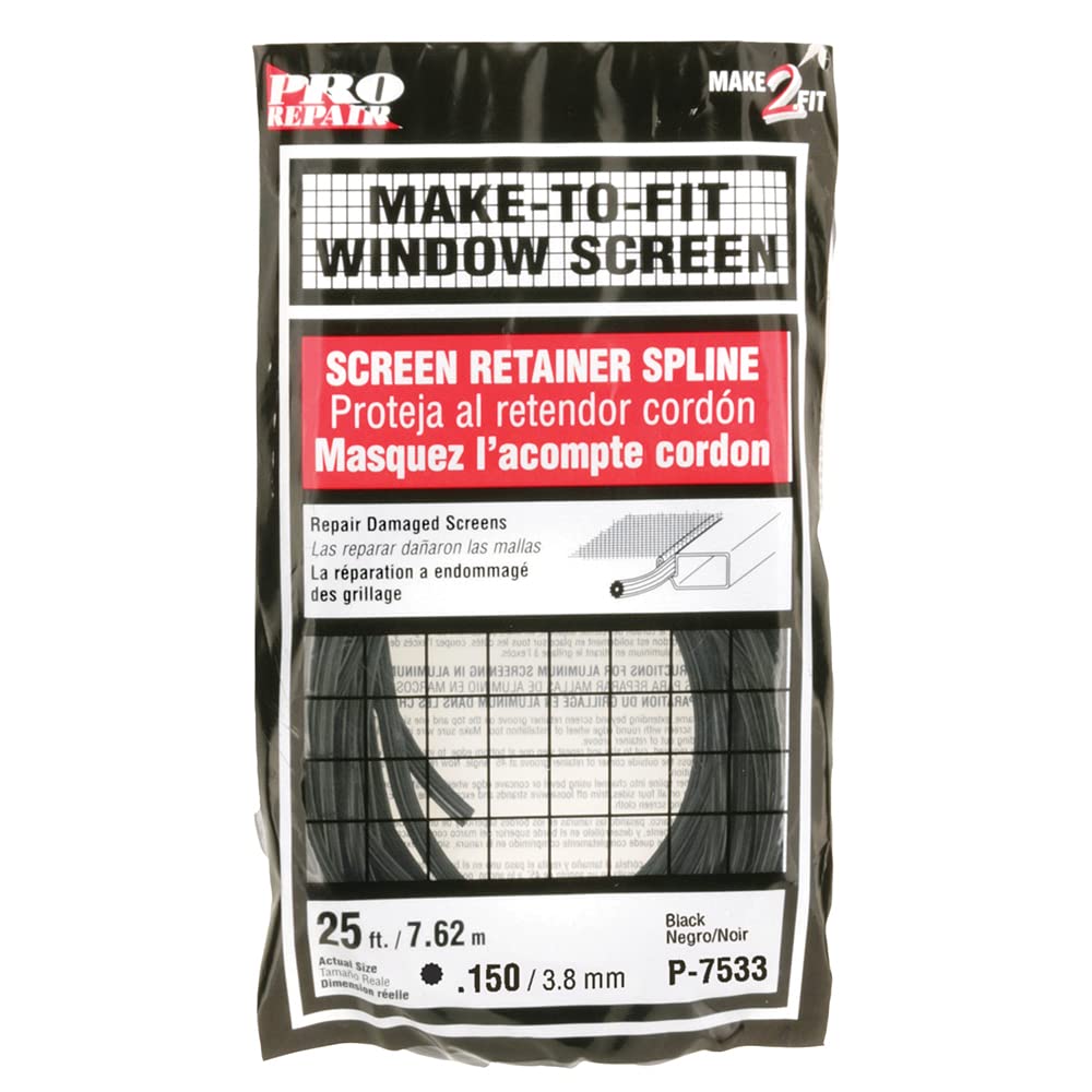 Photo 1 of Prime-Line P 7533 Screen Retainer Spline, 0.150 In., 25 foot, Black (1 Roll)