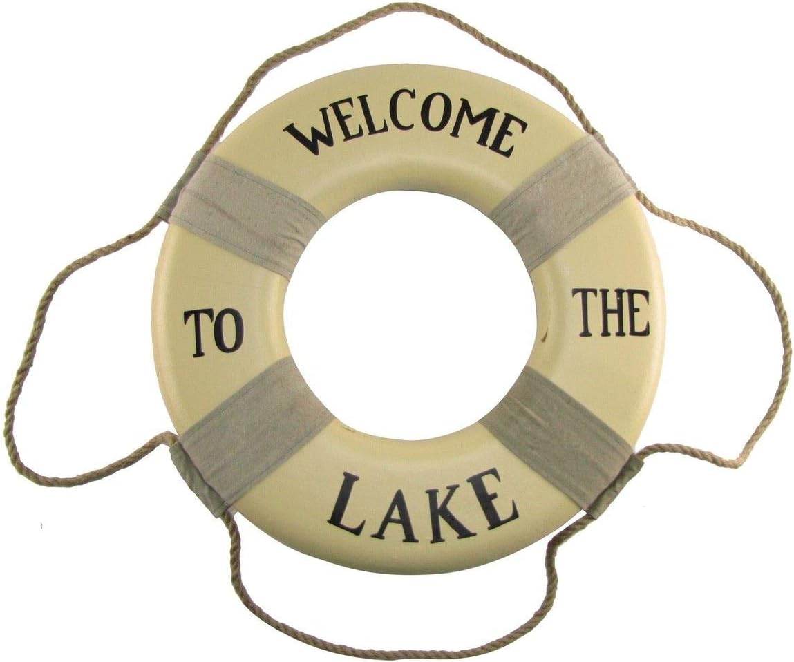 Amazon Com Unbrand Welcome To The Lake Life Ring Sign Cabin Wall