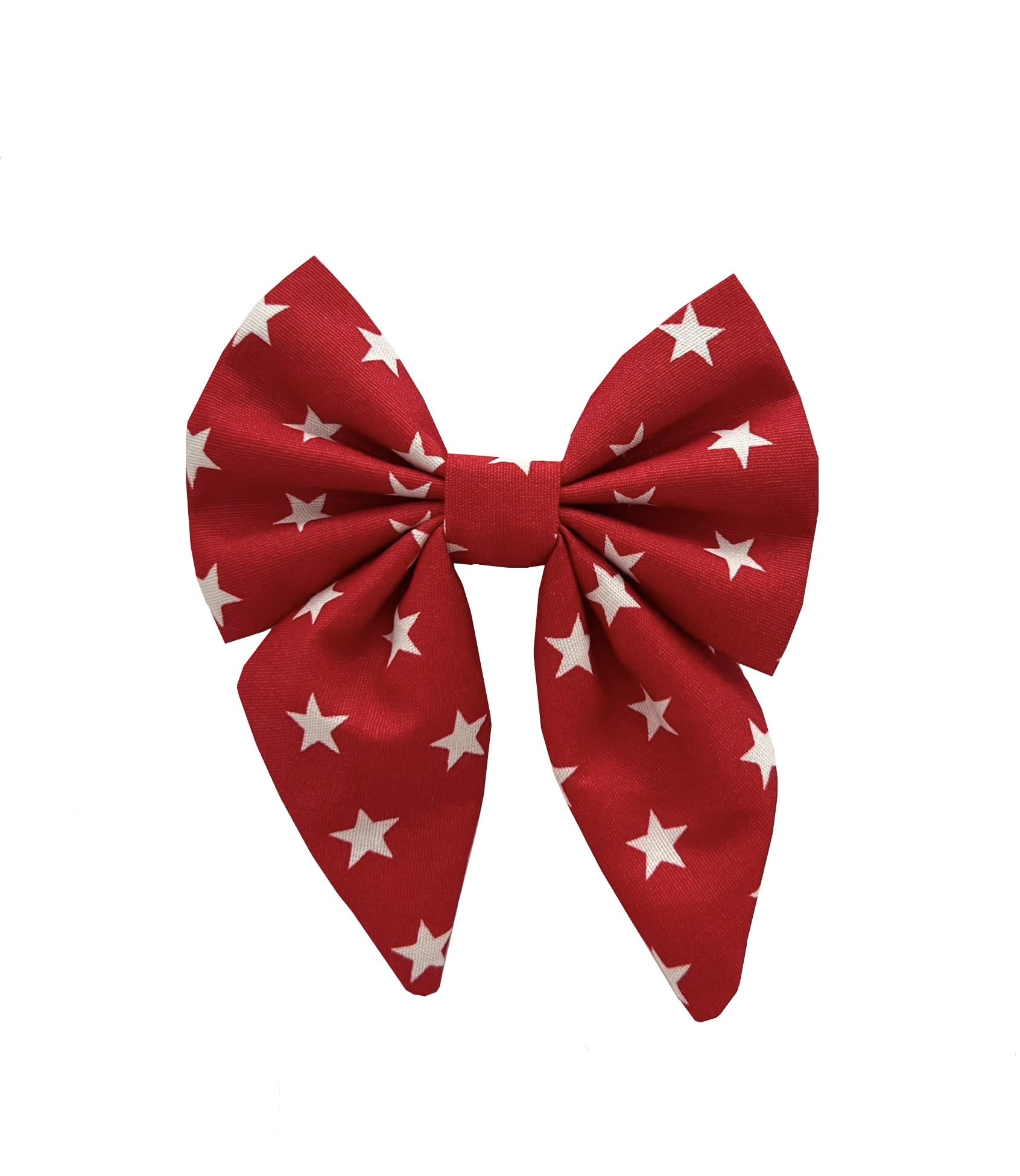 New Dogs Bow Tie Bowtie Sailor RED Cotton Elastic Band ACCESSORY UK (Medium Red Stars Sailor)