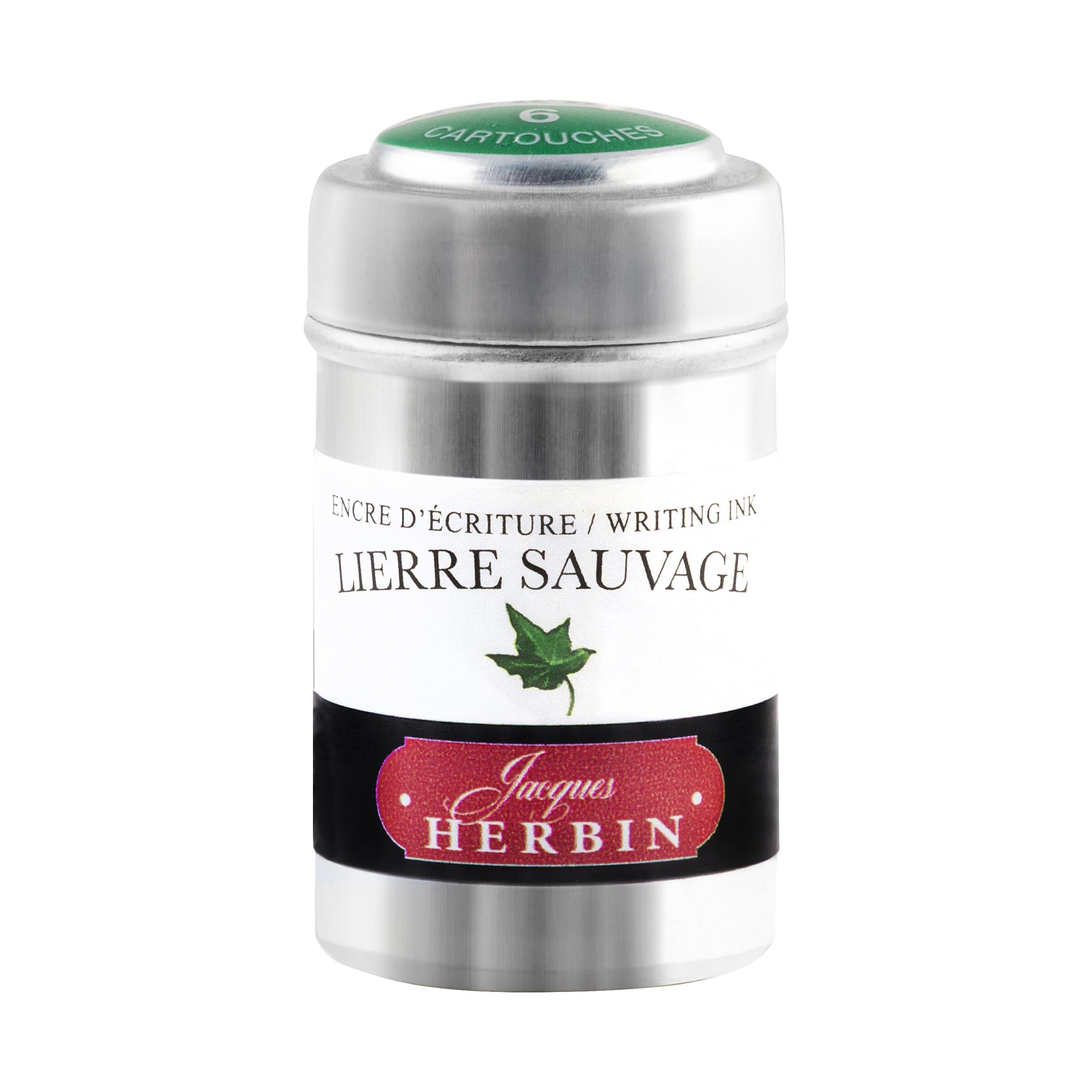 Jacques Herbin 20137T - Box of 6 ink cartridges for fountain pens and rollerball pens (product without packaging - aiming for zero waste), Lierre Sauvage — image 1