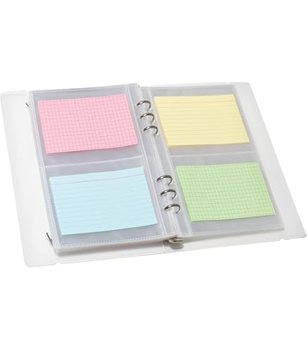 index card holder sleeve Amazon.com : 3x5 Index Card Sleeves Binder Sheets - 50 Pack | Clear Plastic  Refill 2 Pocket Page Protector for Recipe Cards, Photo Cards, Flash Cards