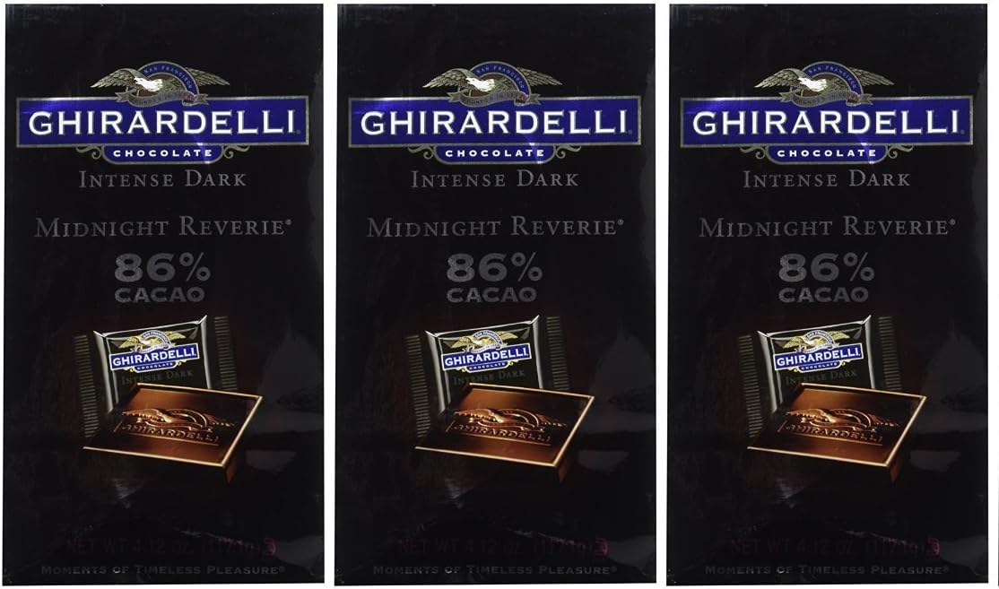 Pack of 3 4.12 Oz. Ghirardelli Chocolate Intense Dark Squares, Midnight Reverie