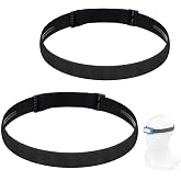 Elastic Headlamp Strap Replacement Headband, fit for Most Headlamps Black Diamond Petzl Princeton Tec Energizer Pelican Fenix Streamlight Headlamps 1&rdquo;Width Comfortable Band - 2PACK