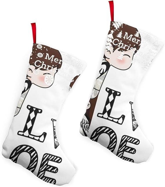 Love Couple Printed Christmas Stockings,Christmas Stockings