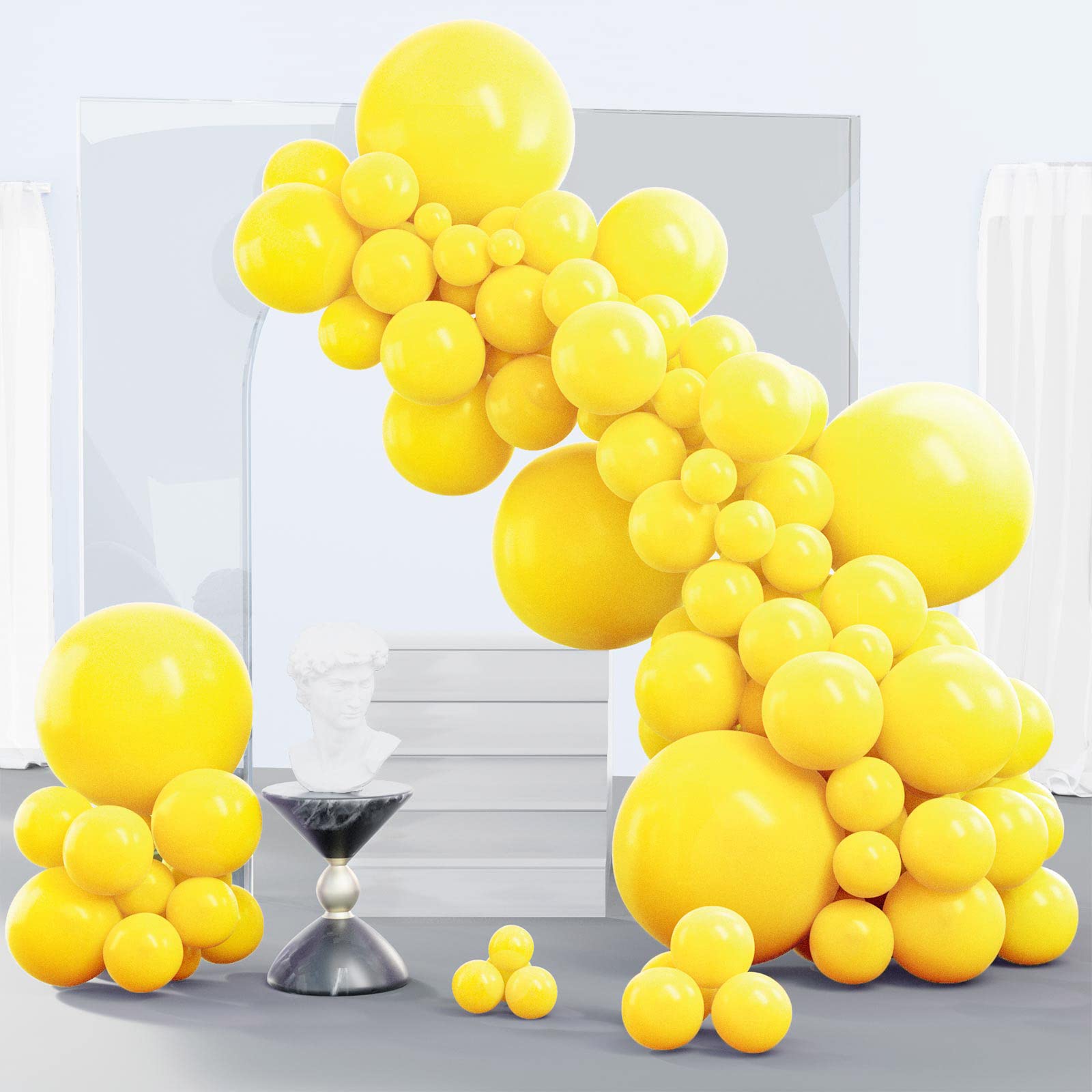 Photo 1 of PartyWoo Yellow Balloons, 140 pcs Matte Different Sizes Pack of 18 Inch 12 Inch 10 Inch 5 Inch Latex Balloons for Balloon Garland Arch Party Decorations, Yellow-Y55