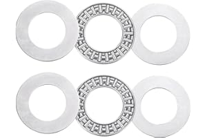 uxcell 2 Pcs AXK2035 2AS Thrust Needle Roller Bearings with Washers, 0.79" ID, 1.38" OD, 0.16" Thk, for Lawn Mower Truck Powe