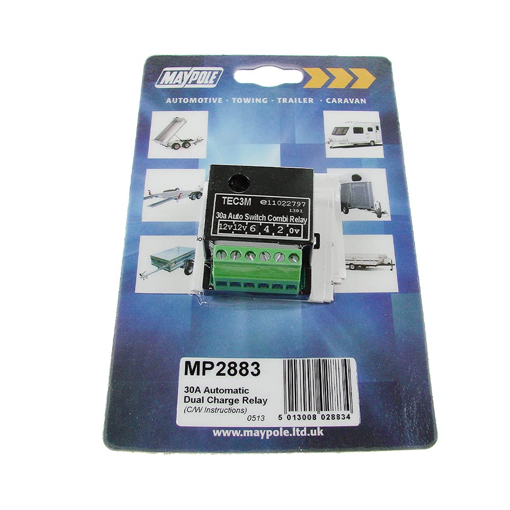 Maypole 30A Self Switching Automatic Dual Charge Relay