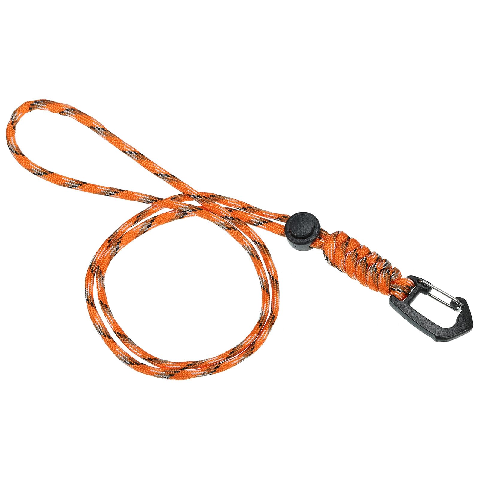 PATIKIL Badge Lanyard 18.8 Inch, Necklace Keychain Cord Metal Clasp Hook Ring Strap for Keys Whistle ID Card Badge Holder, Camo Orange