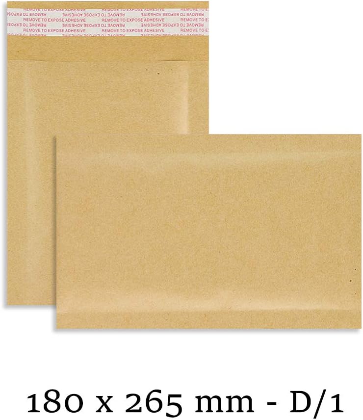 AKAR D1 Padded Envelopes Bubble-Lined Envelopes Gold Poly Bubble Mailers Postal Bags Quick & Easy Packaging Size 4-265x180mm D/1 (Pack of 10)