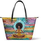 Afroyla African Black Women's Leather Tote Bag, Large Size, Premium Leather, Valentine's Day Gifts for Women, Wife, or Mother