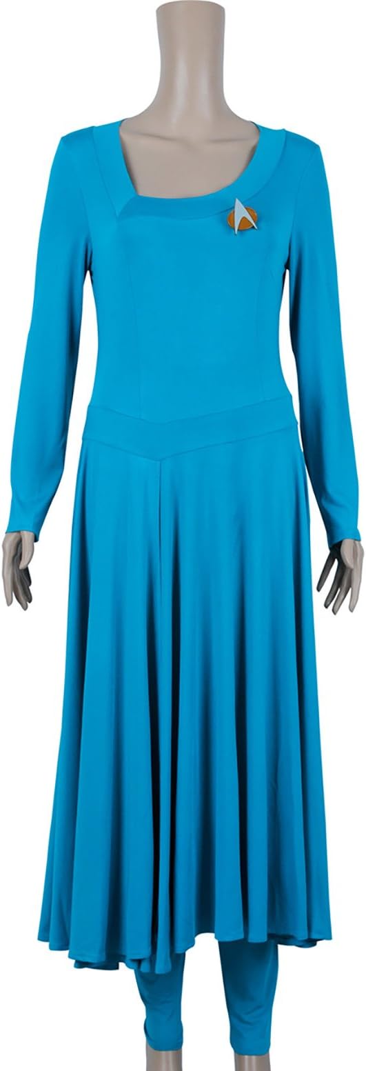 XOMO Star Trek Cosplay Commander Deanna Troi Blue Costume