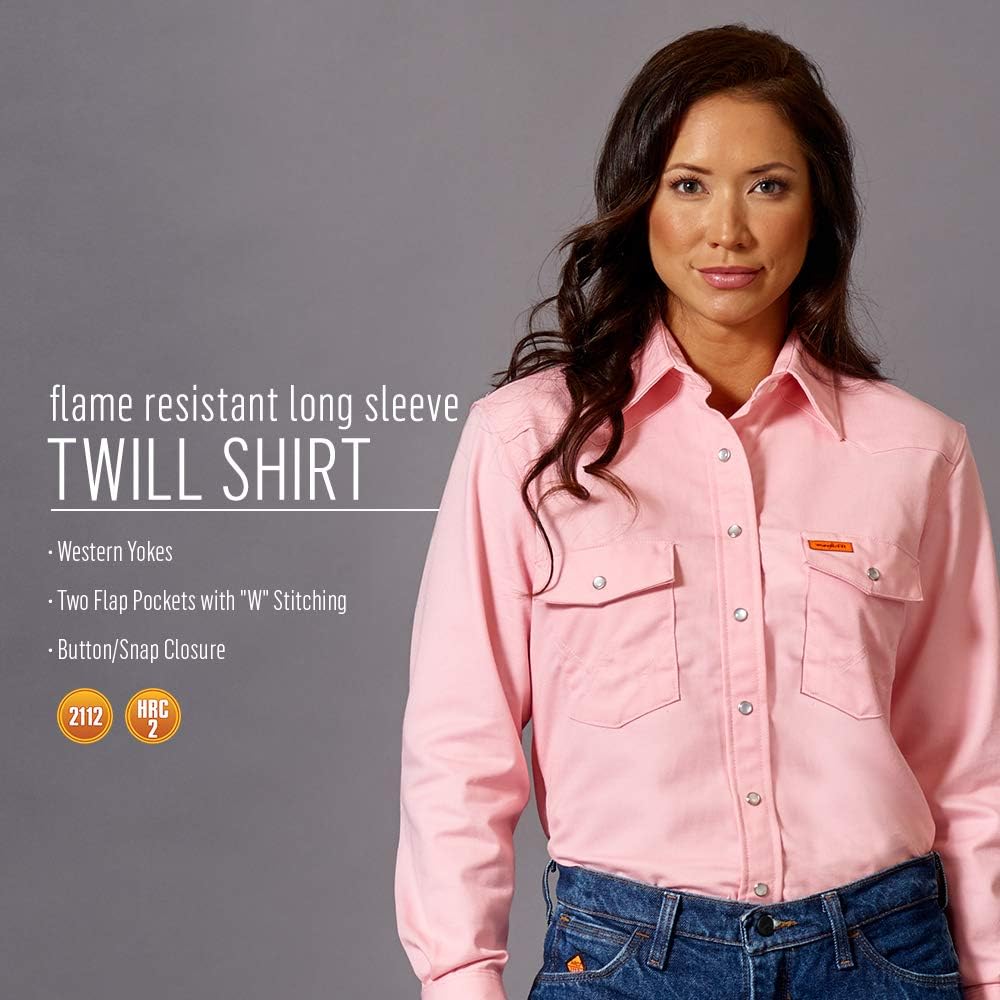 Wrangler RIGGS WORKWEAR Women's FR Western Long Sleeve Snap Workshirt: Clothing