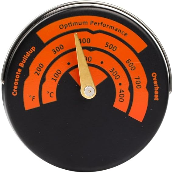 Stove Flue Thermometer Temperature Gauge for Wood Burner Log