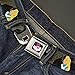 Cheshire Cat Face Full Color Black Seatbelt Belt - Alice & the Cheshire Cat Scenes Webbing REGULAR