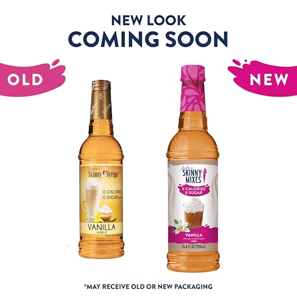 JORDAN’S SKINNY MIXES SUGAR FREE COFFEE SYRUP, VANILLA COFFEE FLAVORING SYRUP, ZERO CALORIE DRINK MIX, LATTES, BAKING, PROTEIN SHAKE OR COCKTAIL, DAIRY & GLUTEN FREE, KOSHER, 25.4 FL OZ