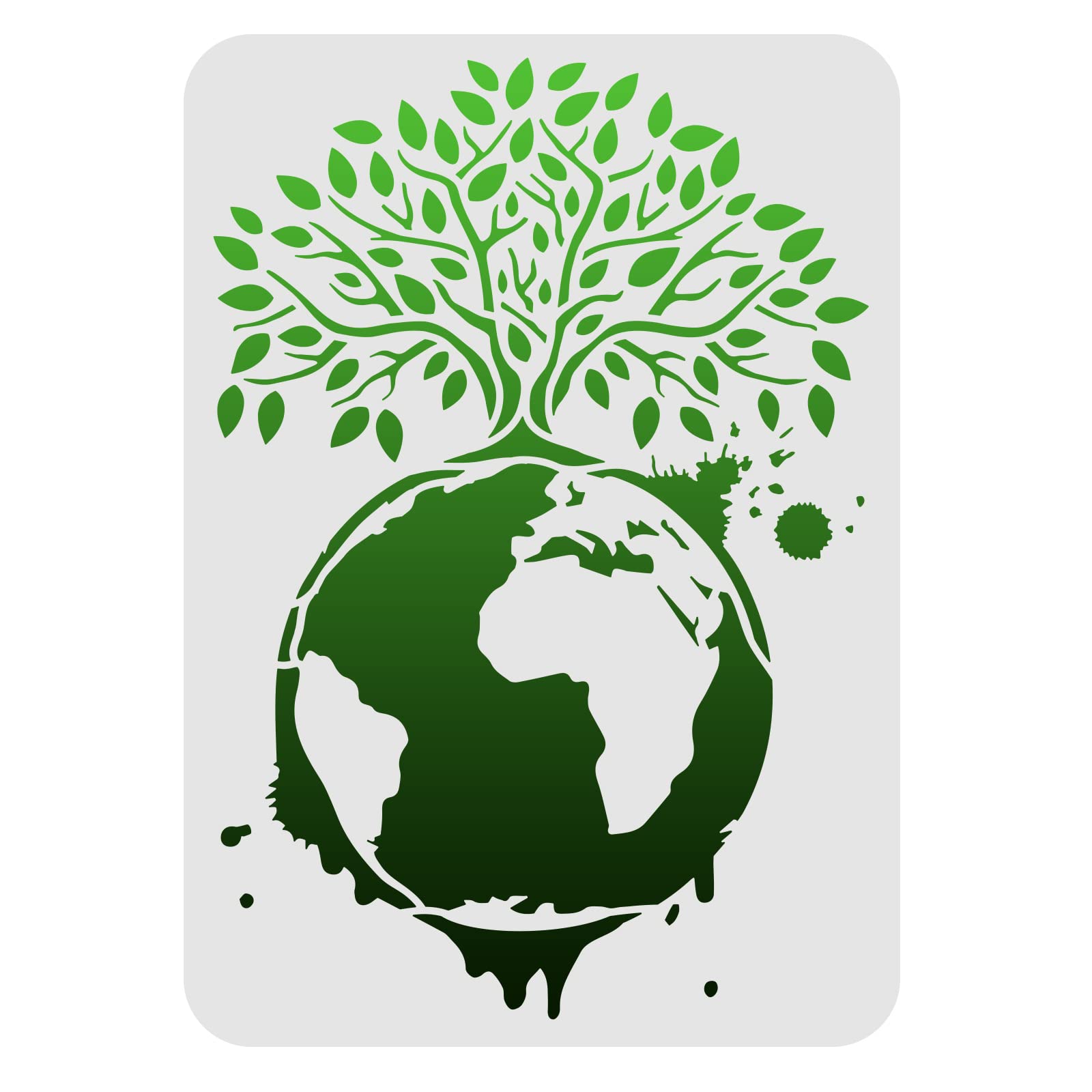 FINGERINSPIRE Tree of Life Stencils 29.7 x 21 cm Plastic Tree & Earth Drawing Painting Stencils Tree Green Wall Stencils Tree of Life Reusable Stencils for Painting on Wood, Floor, Wall and Tiles