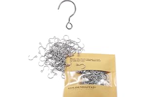 GOLDENHAITAI 150pcs Stainless Steel Mini S Shape Ornament Hooks for Suncatcher, Chandelier Lamps, DIY Crystals Decoration, Crystal Bead Curtain, Jewelry Making, Arts & Crafts (Silver)