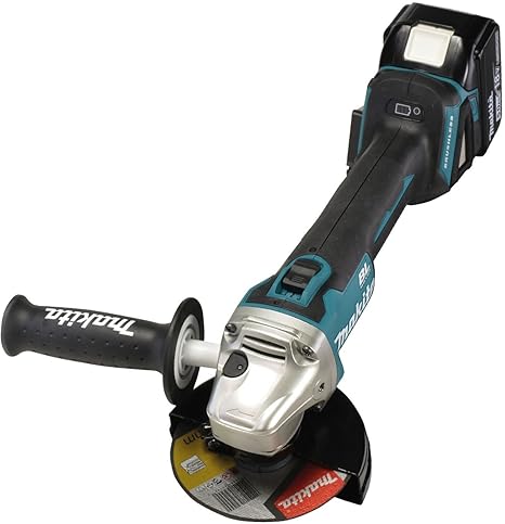 Makita DGA504RFJ3 Akku-Winkelschleifer 180 V / 30Ah mit 2 Akkus und Ladegerät im MAKPAC, 18 V, Türkis/Schwarz, inkl. 5 flexib