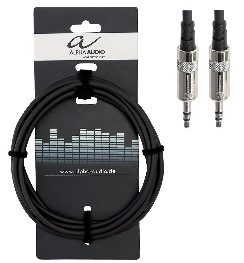 GEWA Audio connector Pro Line 1.5m, black, REAN plug, 3.5 mm stereo jack (m) - 3.5 mm stereo jack (m), 190713