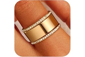 GWH 14K Gold Plated Stacking Rings - Non Tarnish Dainty Cubic Zirconia Rings Trendy Statement Stacking Rings Wedding Jewelry for Women Size 6 to 10