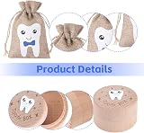 HOTUT Wooden Tooth Fairy Box 3D Carved Tooth Holder Beech Wood Gift view 3