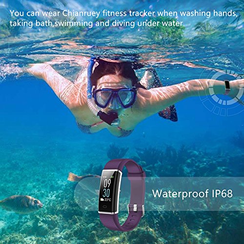Chianruey Fitness Tracker, Activity Tracker with Heart Rate Monitor,IP68 Waterproof Smart Watch with Calorie Counter Watch Sleep Monitor Pedometer Steps Counter for Kids Women Men (Purple)