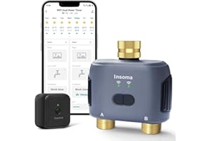 WiFi Water Timer for Garden Hose with Brass Inlet & Outlet,Smart Hose Timer with WiFi Hub, APP & Voice Control,Up to 20 Water
