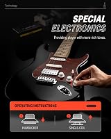 Donner 39" Electric Guitar DST-152B HSS Coil Split Kit with Amp Bag view 6